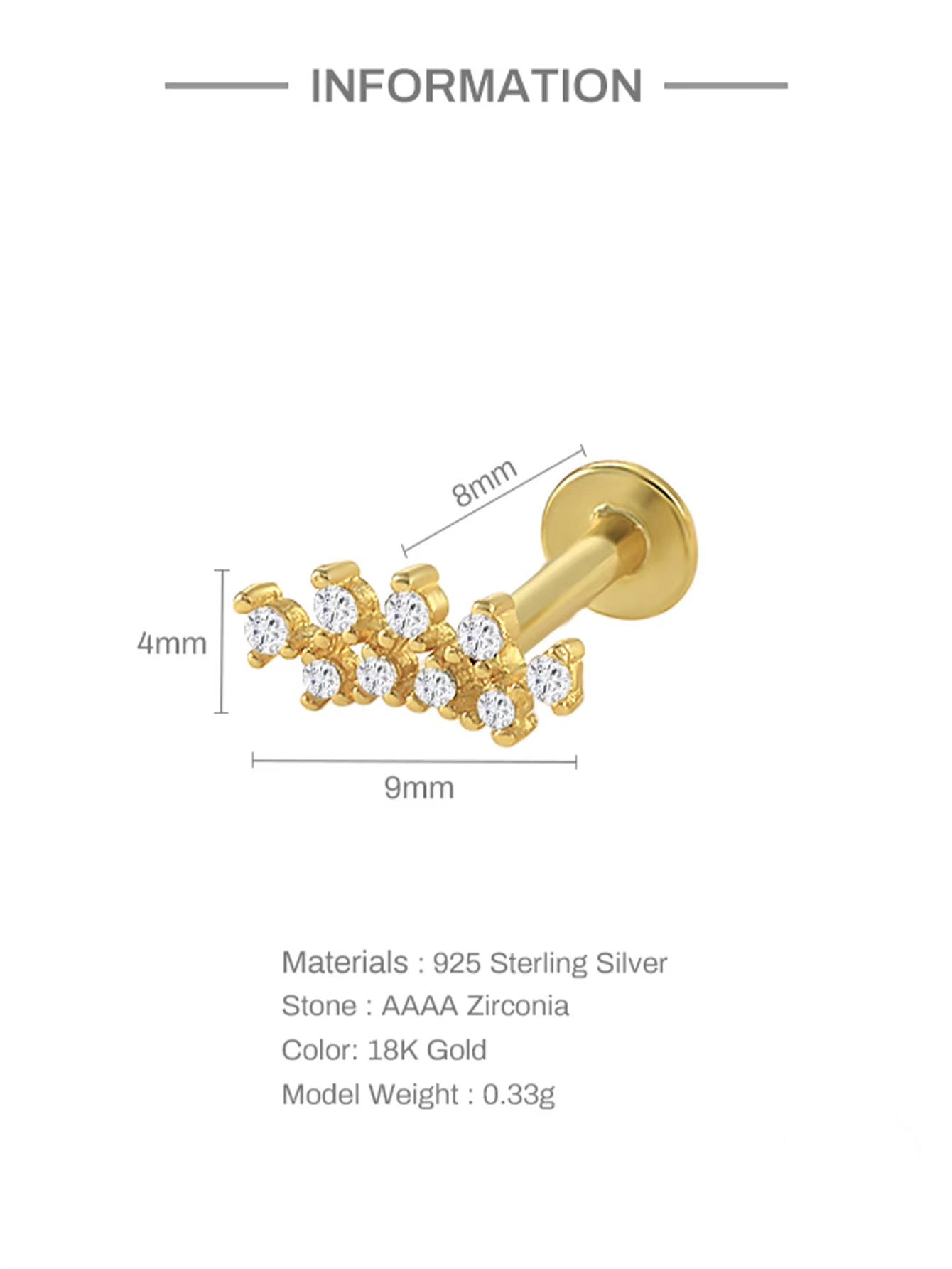 Juna Crystal Screw Back Studs Earrings