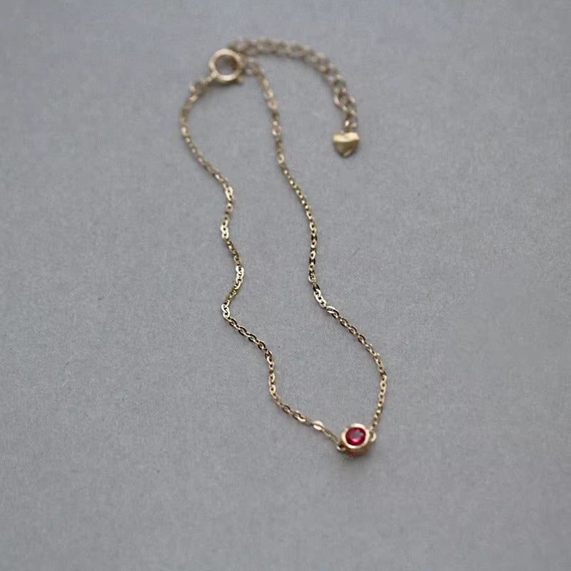 Jade Red Ruby Charm Bracelet