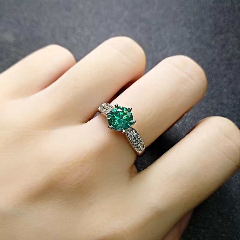 Enigma 1 CT Green Moissanite Ring