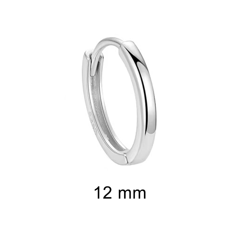 Milford Plain 10mm / 12mm / 14mm / 18mm Silver Hoops