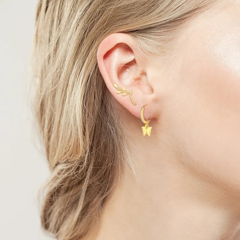 Rain Crystal Hoops Earrings