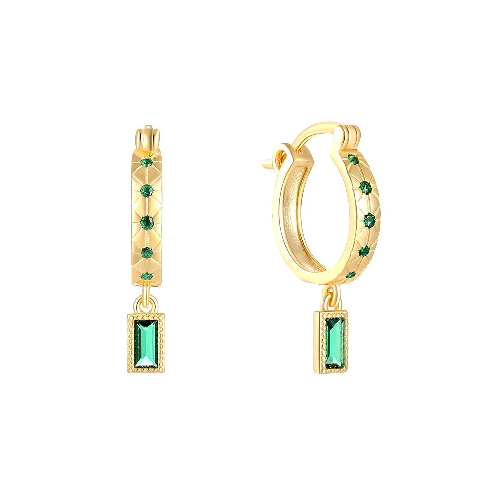Joss Emerald Green Hoops Earrings