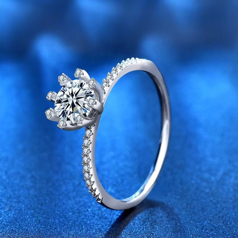 Heart 1CT Soloitaire Moissanite Brilliance	Ring in Size#5, & #6