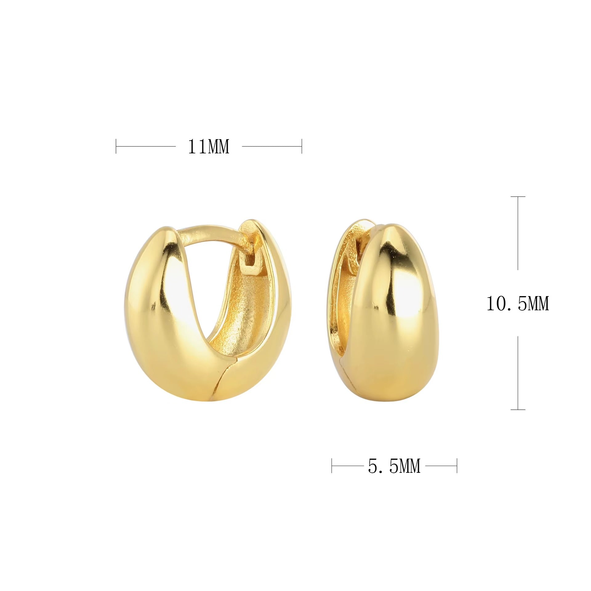 Lynda Exquisite Teardrop-Shaped Gold Hoops