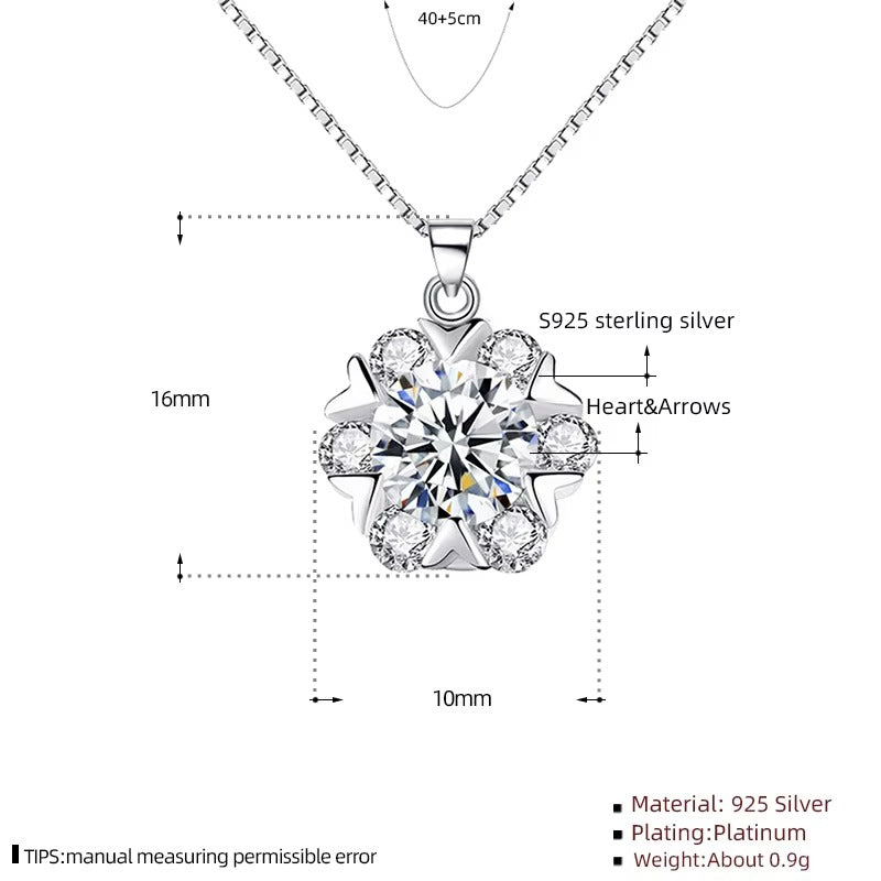 Clarity Flower Shape Crystal Pendant Necklace