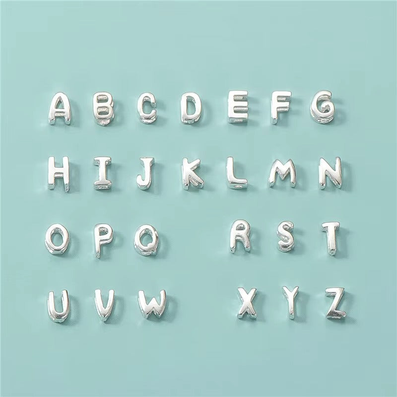 Lavish Letter Charms in Silver  for Bracelets or  Necklace