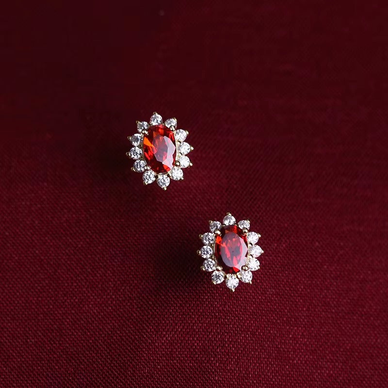Everett Red Ruby Studs