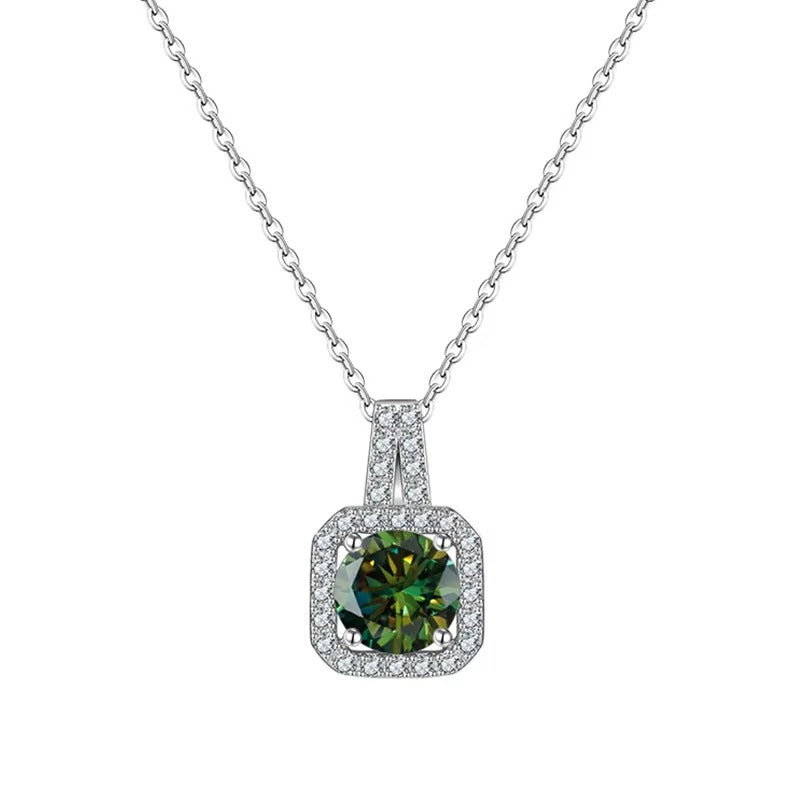 Ethereal	1 CT Green Moissanite	Pendant Necklace
