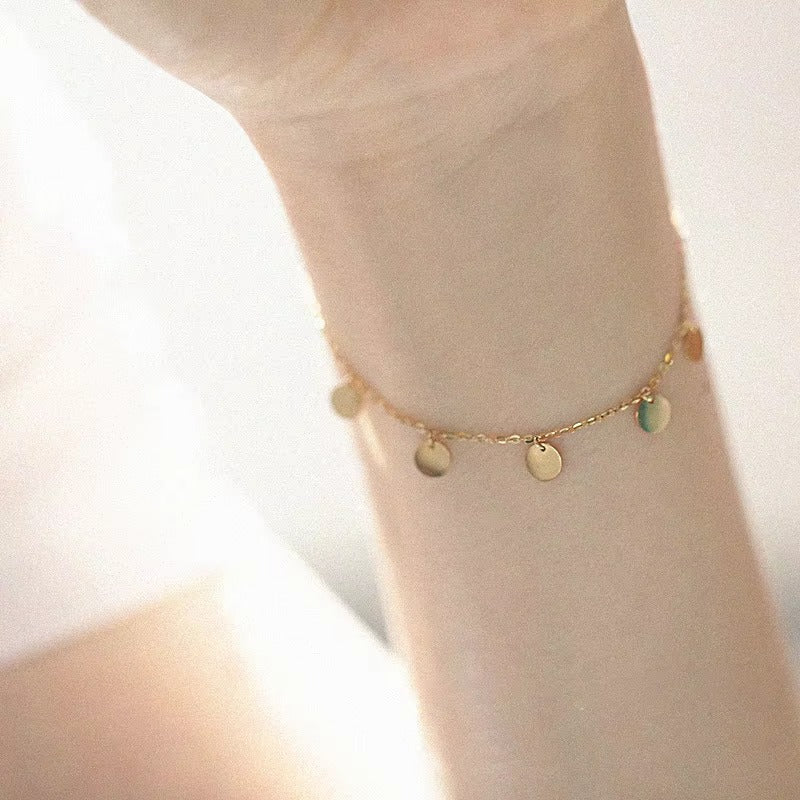 Iris Gold Disc Charms Bracelet
