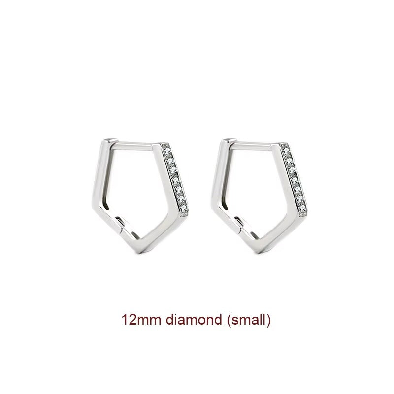 Andoveri Silver Paved Triangular Hoops