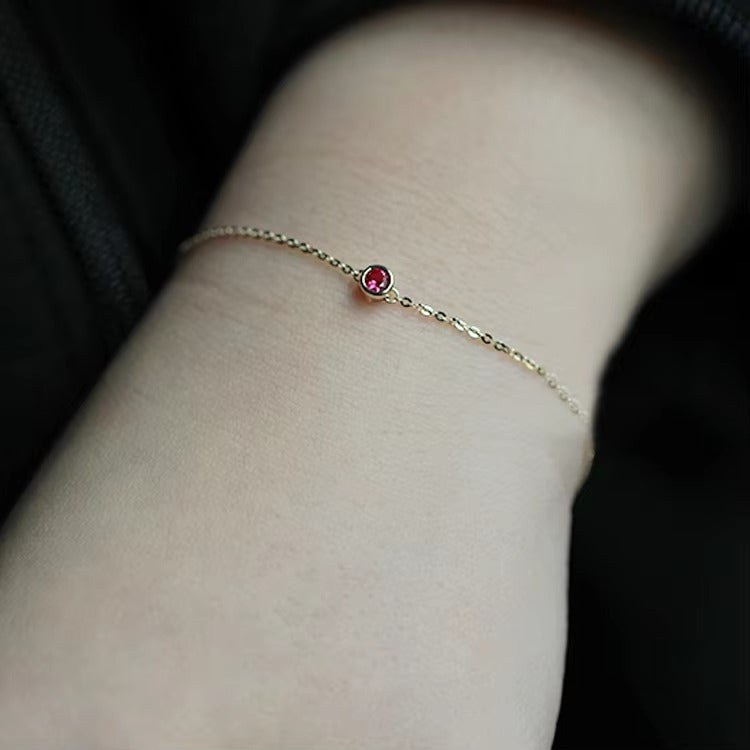 Jade Red Ruby Charm Bracelet