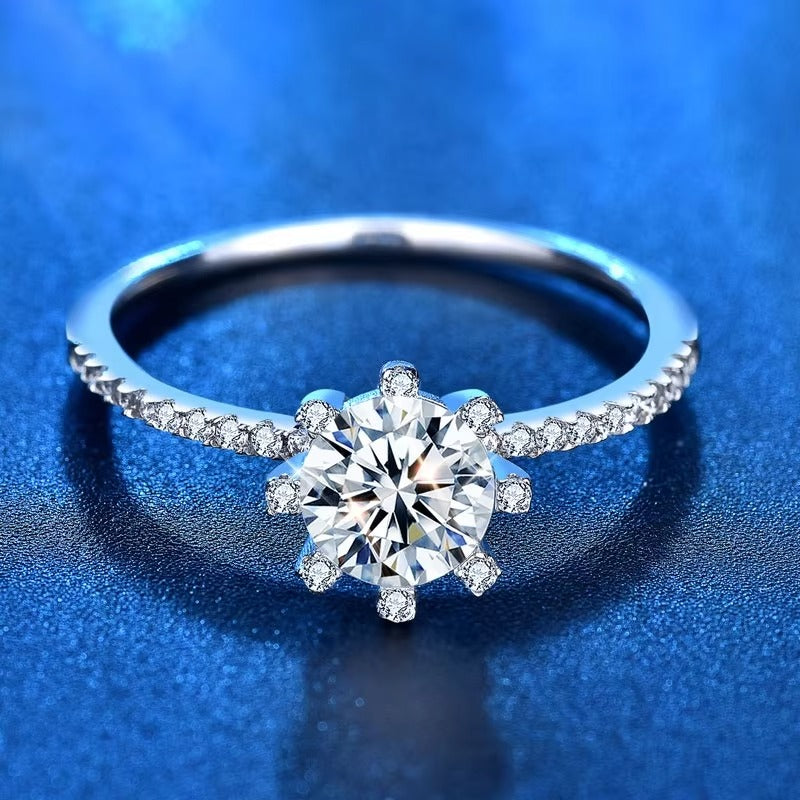 Heart 1CT Soloitaire Moissanite Brilliance	Ring in Size#5, & #6