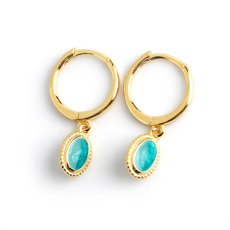 Chula Aquamarine Crystal Hoops