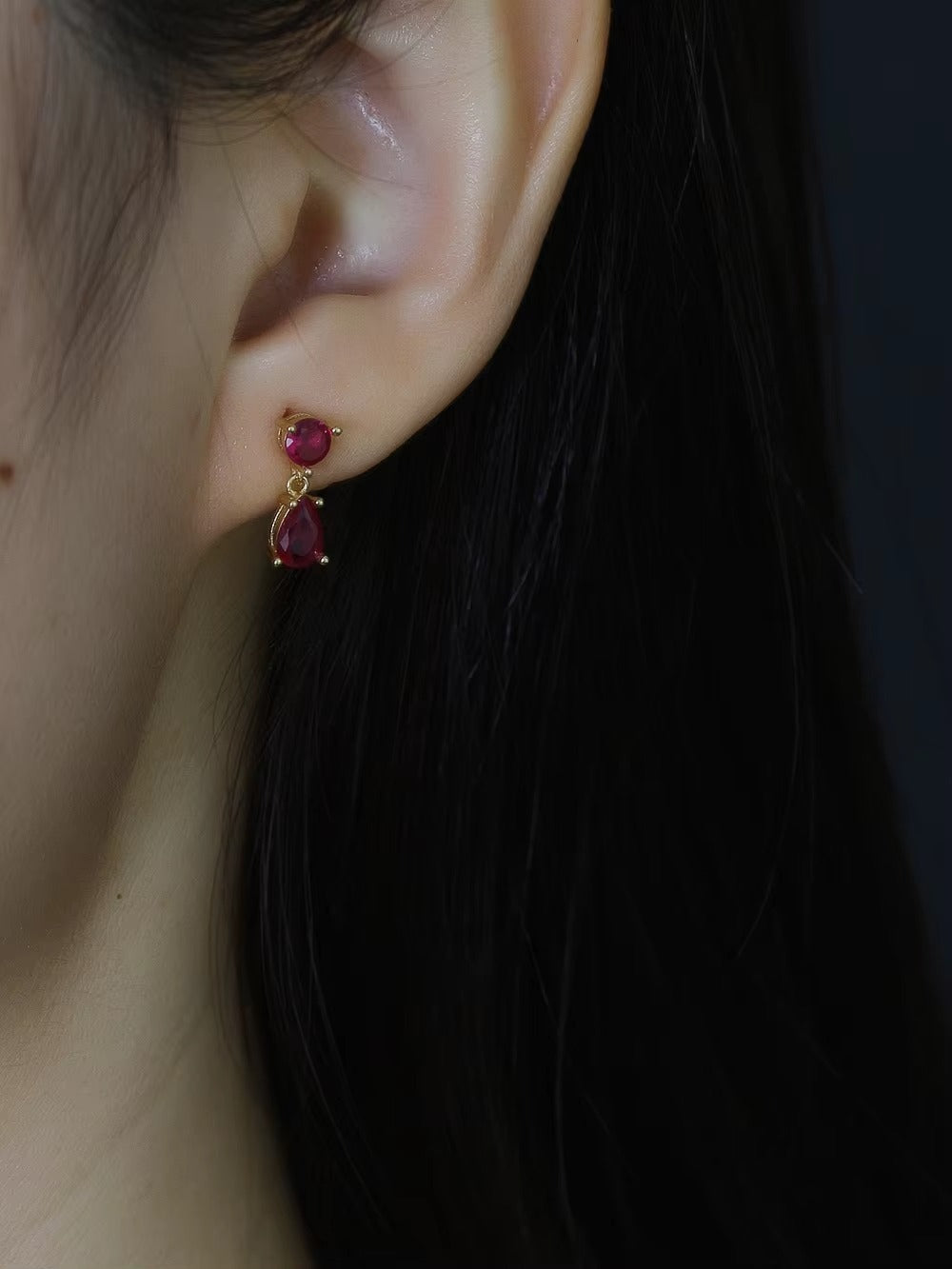 Bijou Deep Pink Ruby Drops