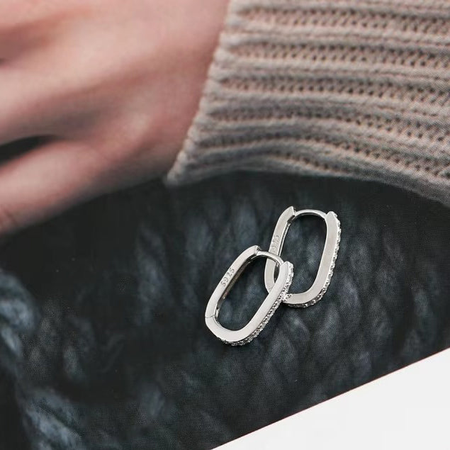 Morgan Paved Silver Hoops