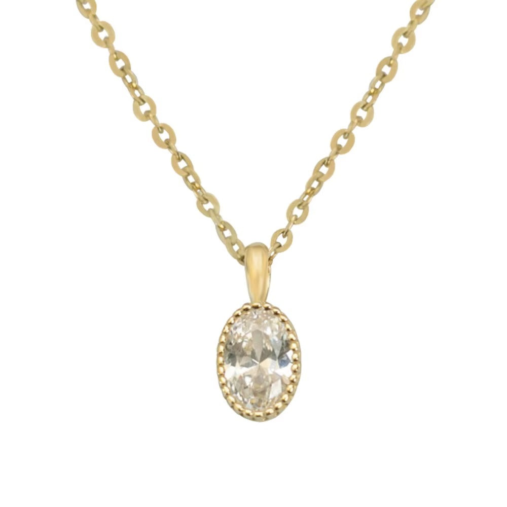 Calabasas Oval Crystal Pendant Necklace