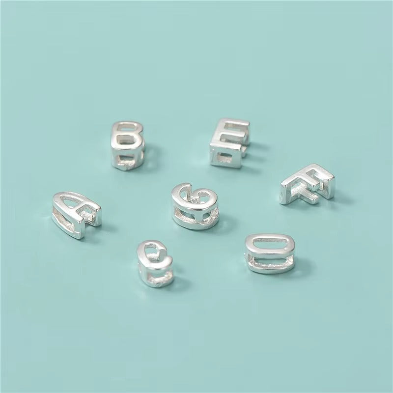 Lavish Letter Charms in Silver  for Bracelets or  Necklace