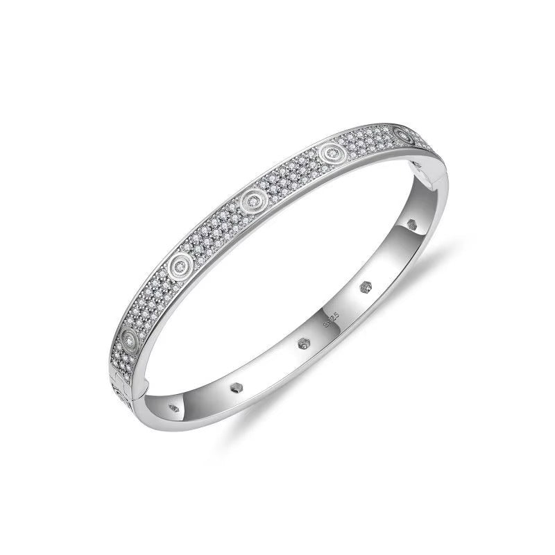 Flair	Eternity Flow of Moissanite Stones 7.2CTW  Bangle Bracelet
