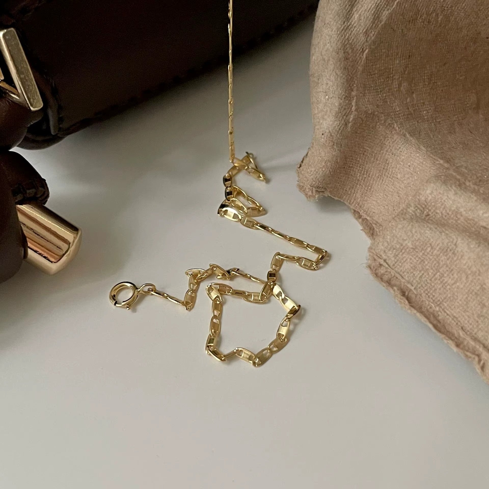 Porte Gold 45CM	Flat Pig Nose Chain