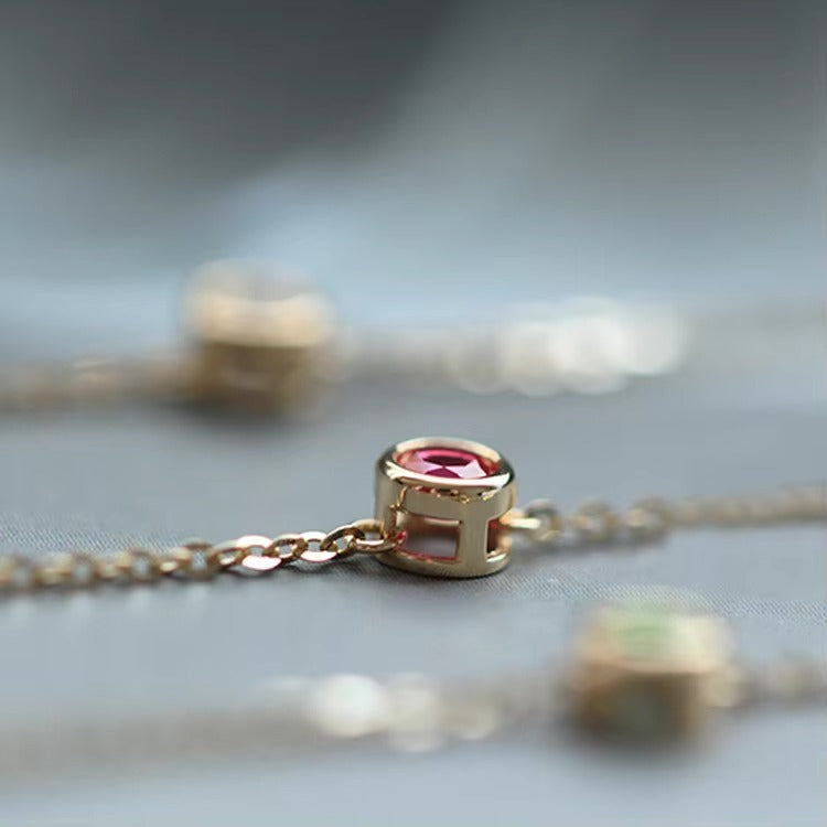 Jade Red Ruby Charm Bracelet