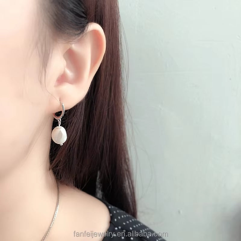 Aurora Pearl Drop	Hoops
