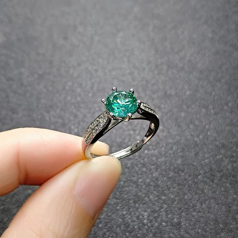 Enigma 1 CT Green Moissanite Ring