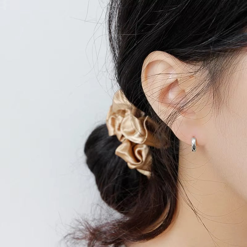 Brooki Diamond Cut Silver Hoops