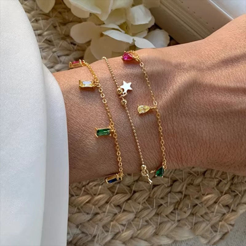 Seattle Multicolor Crystal Charms Bracelet