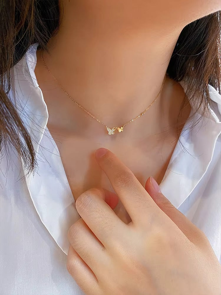 Flourish Two Butterflies Necklace