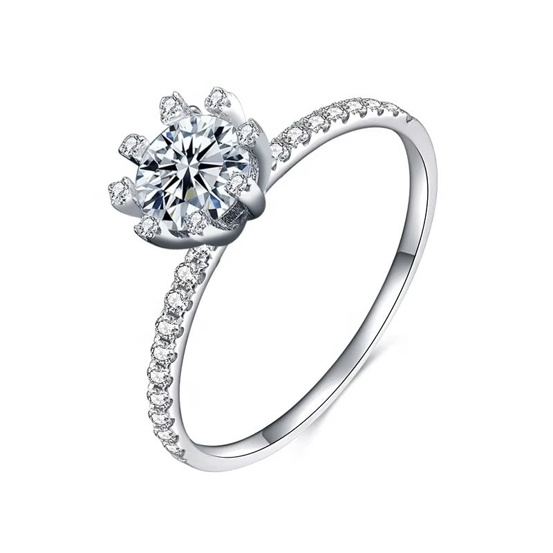 Heart 1CT Soloitaire Moissanite Brilliance	Ring in Size#5, & #6