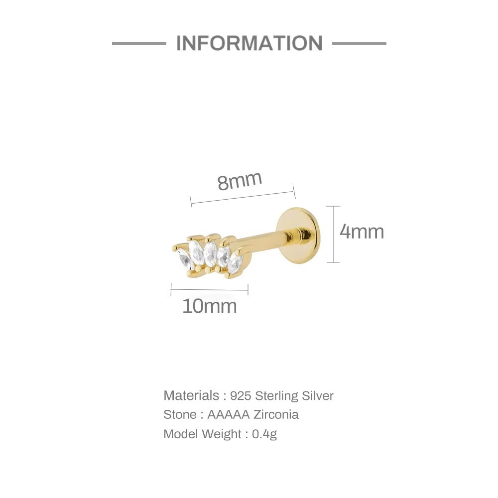 Zaya Crystal Screw Back Studs Earrings