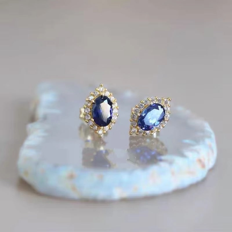 Enigma Blue sapphire Studs