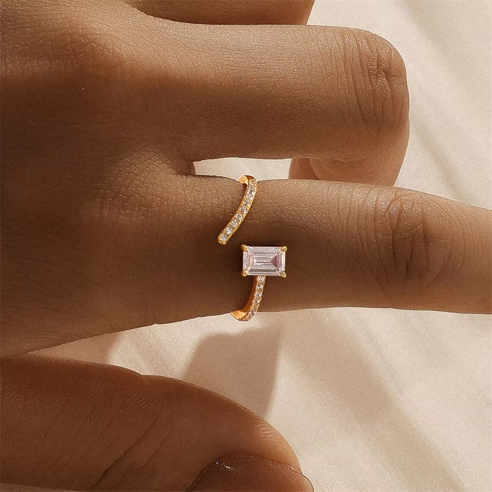 Stamford Baguette CZ Stone Adjustable Ring