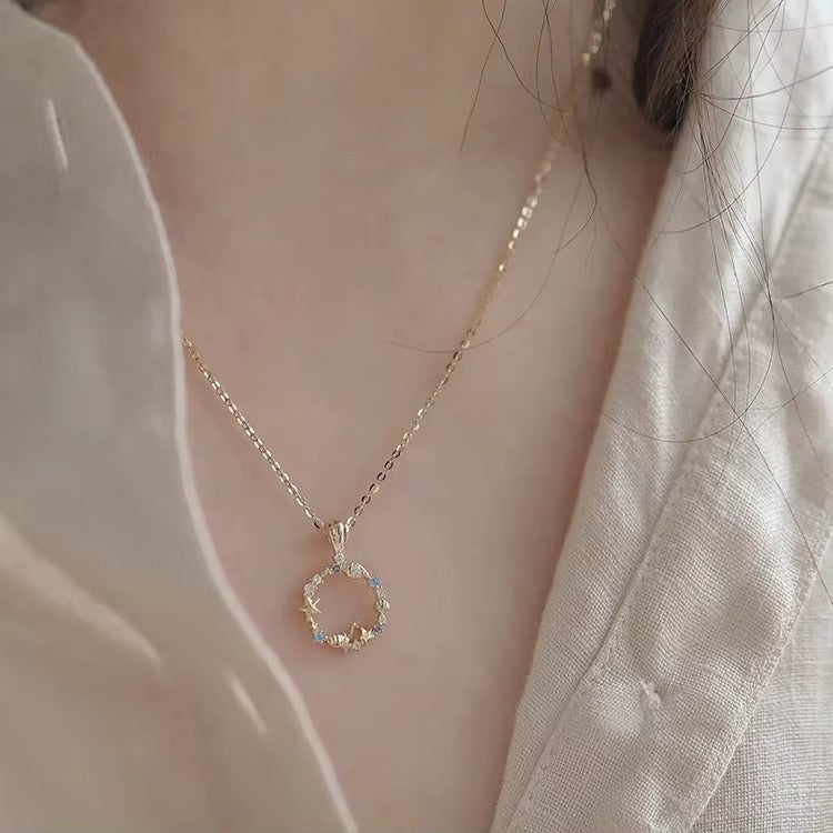 Elsinore Crystal Flower Pendant Necklace