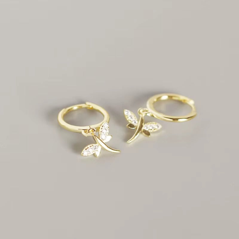 Lakes Crystal Dragonfly Hoops