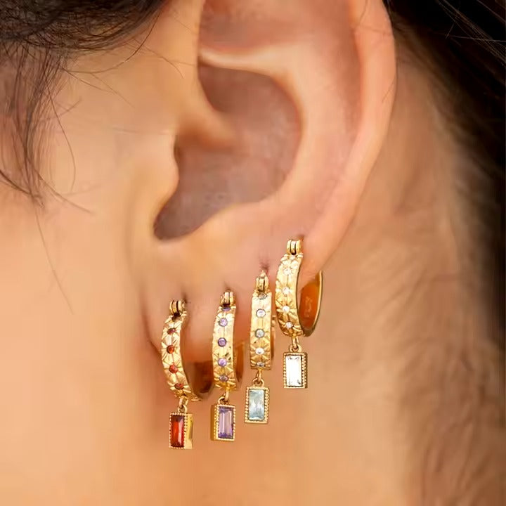 Joss Emerald Green Hoops Earrings