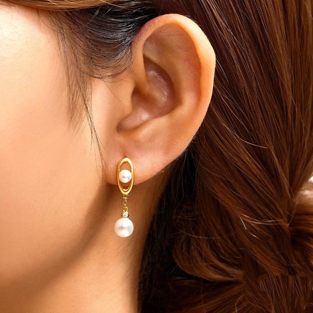 Fleur Pearl Drops earrings