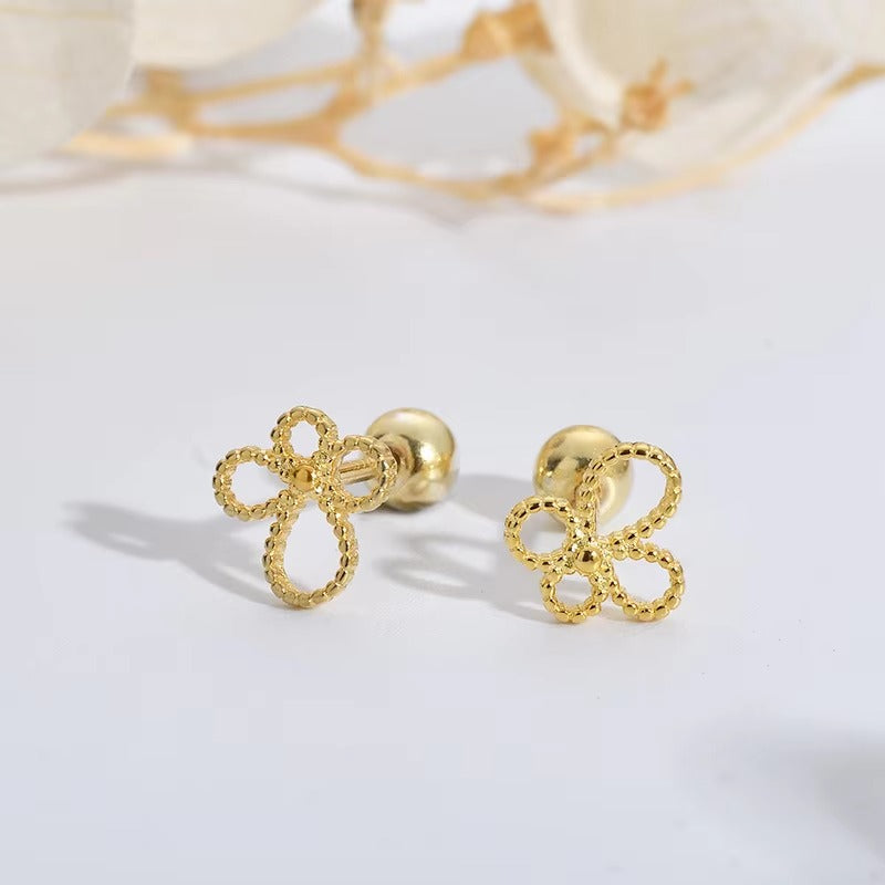 Chic Flower Shape Screwback Stud- Single Earrings