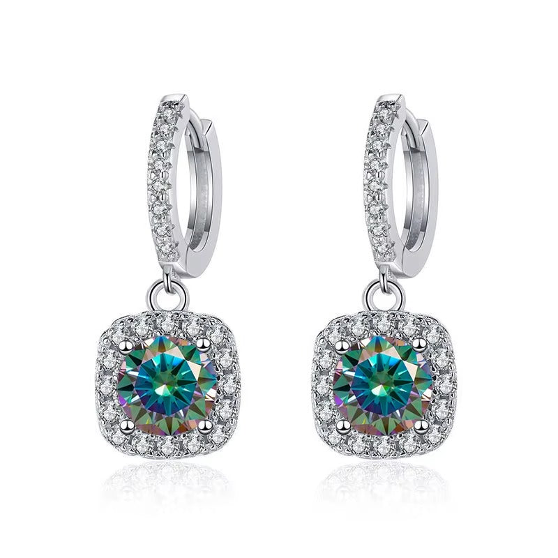 Facet 1.5 CTW Green Moissanite Solitaire Pendant	Hoops