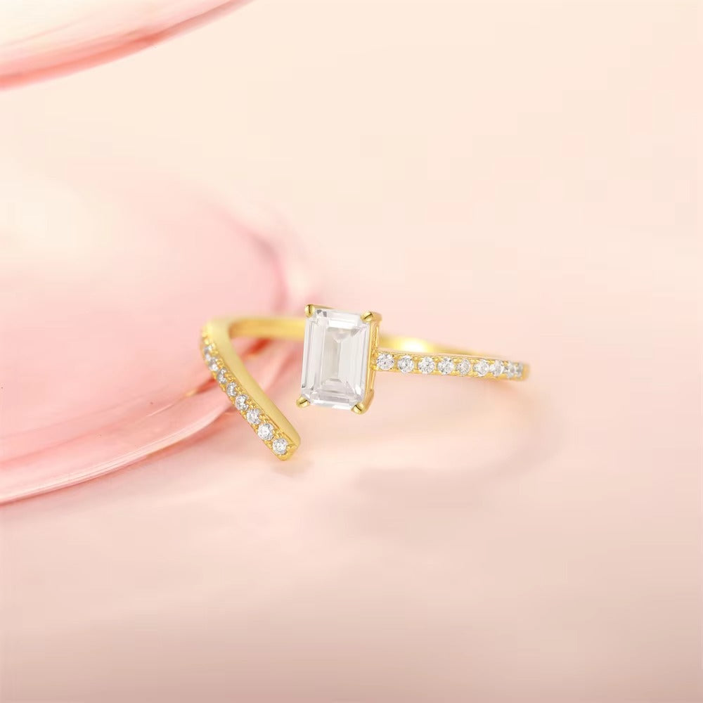 Stamford Baguette CZ Stone Adjustable Ring