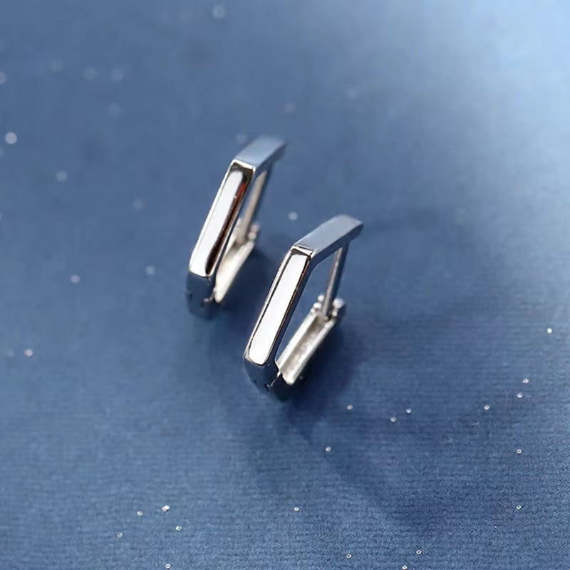 Rockie Silver Triangular Hoops