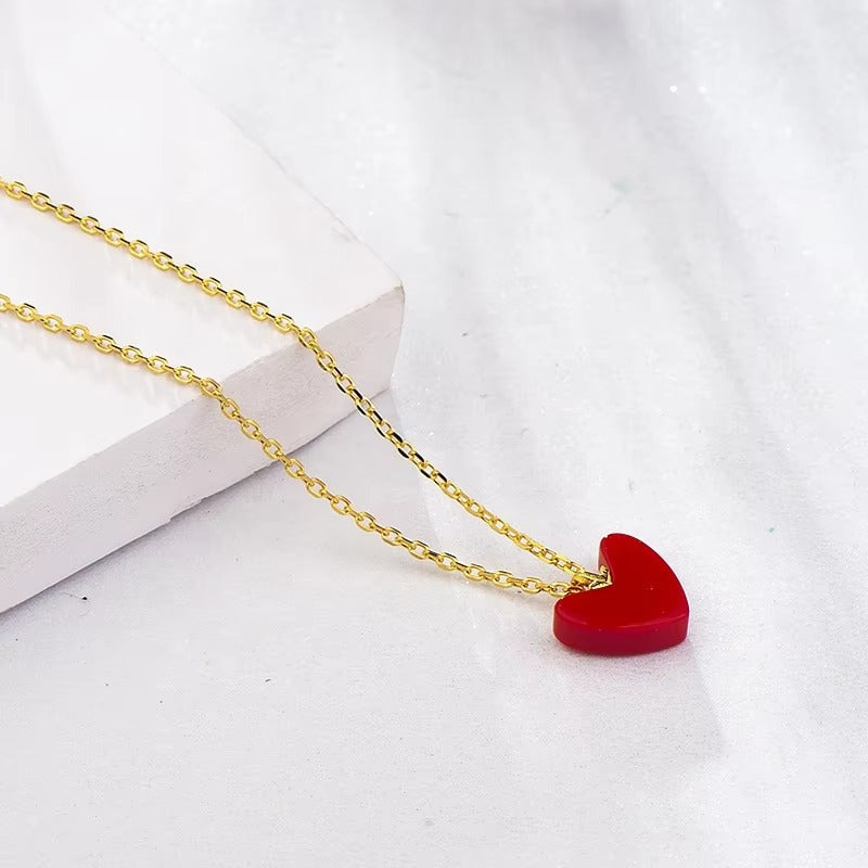 Cleo Red Heart Pendant Necklace