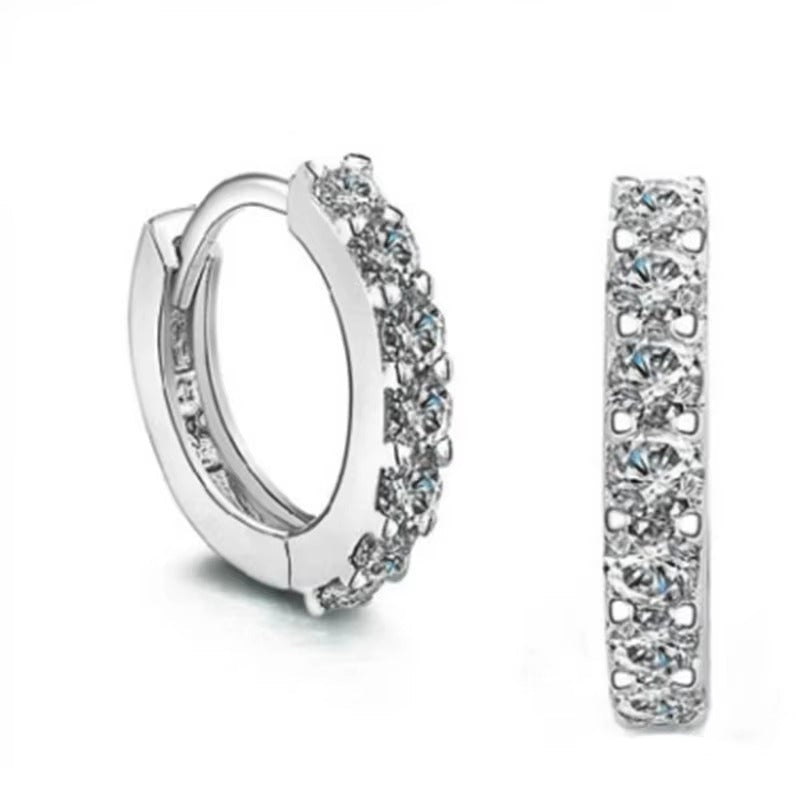 Moorhead Crystal Studded Silver Hoops
