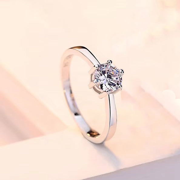 Vistar Classic Solitaire Silver Ring