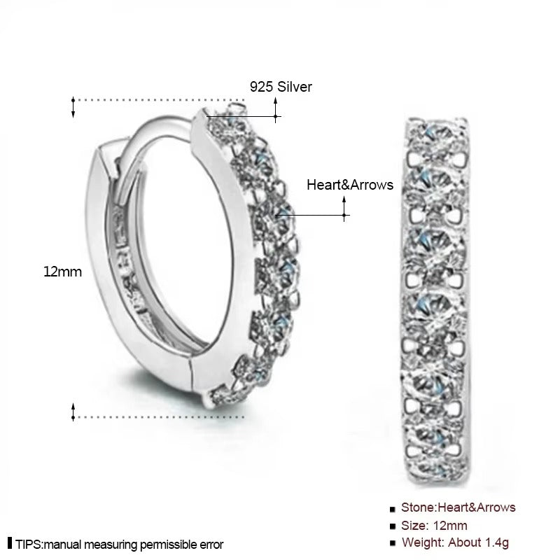 Moorhead Crystal Studded Silver Hoops
