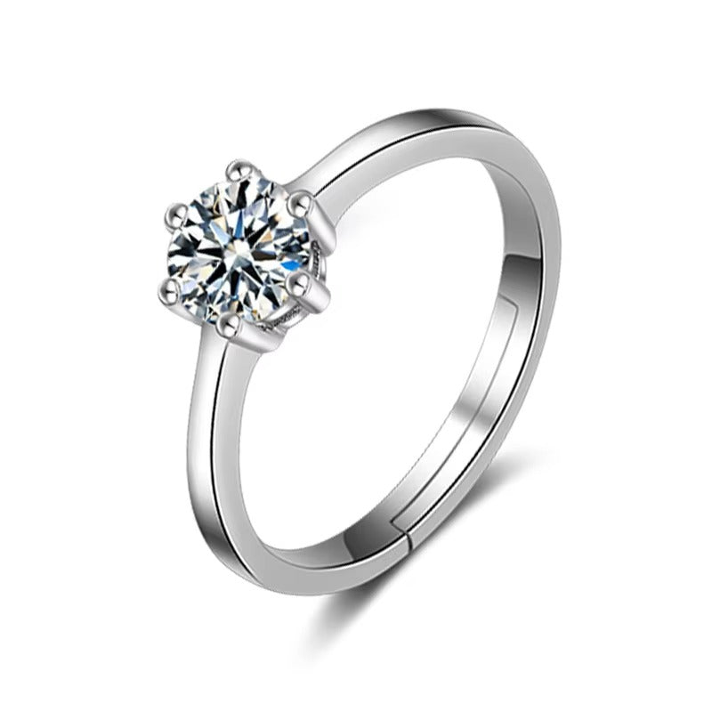Vistar Classic Solitaire Silver Ring