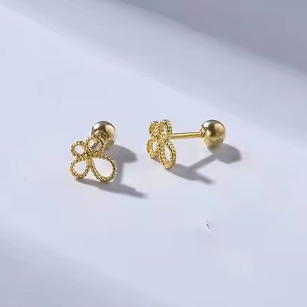Chic Flower Shape Screwback Stud- Single Earrings