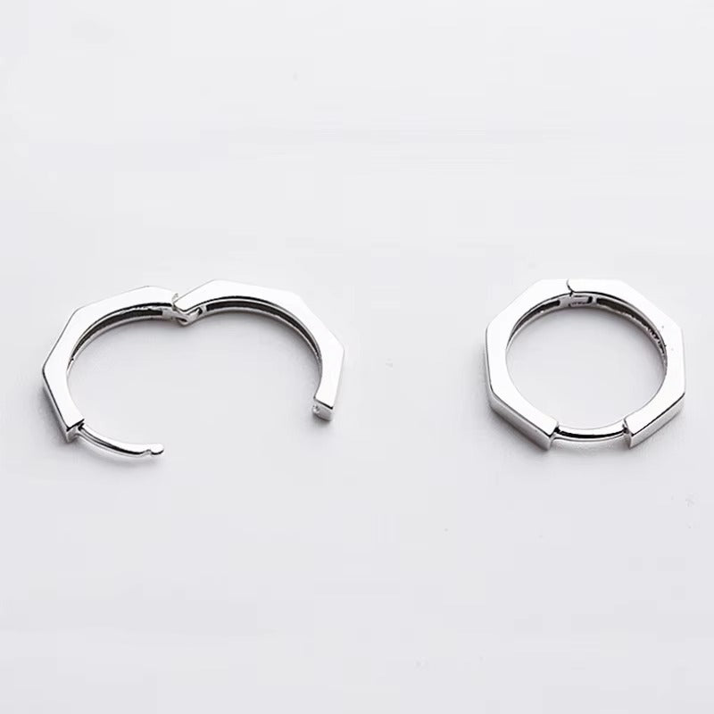 Moreno Geometric Silver 15mm Hoops