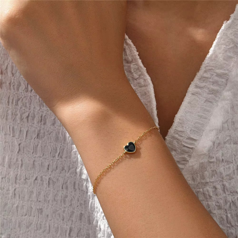 Clouds Black Love Heart Bracelet