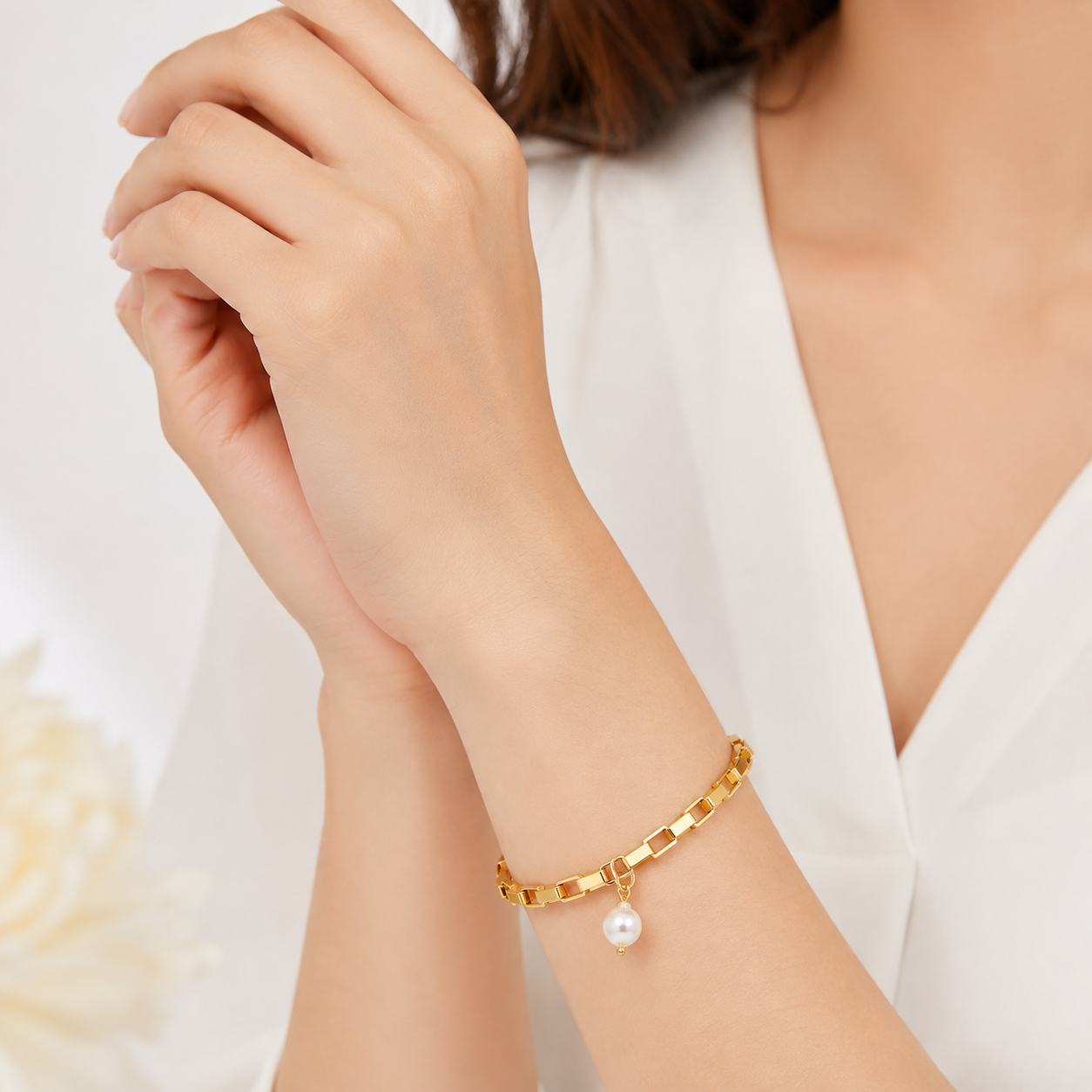 Hattie Pearl Baroque Bracelet | Waterproof 18K Gold